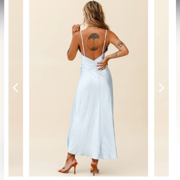 πΈHey Girl Long Satin Cowl Neck Dress - Picture 3 of 15